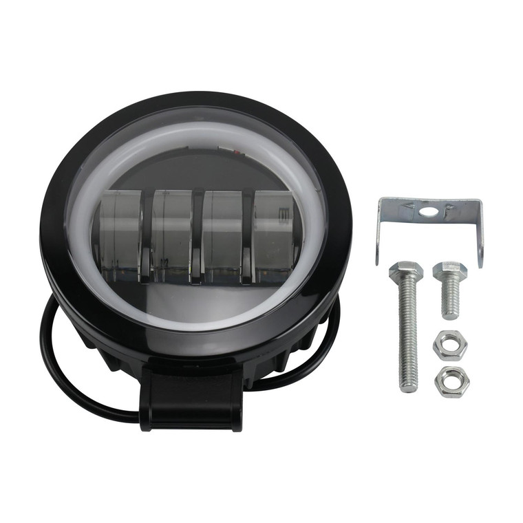 Faro Auxiliar 4 Leds Redondo 40W / Ojo Angel 6W 12V Lm 1600