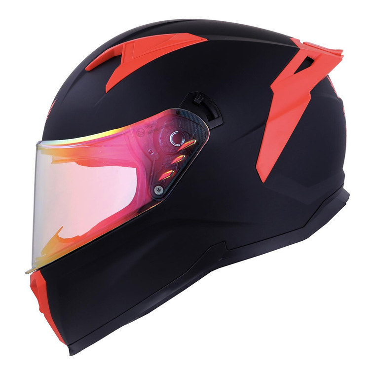 Casco Bkr Hawk Negro Mate MicaRoja Rep Trans Cerr Svs Rojo