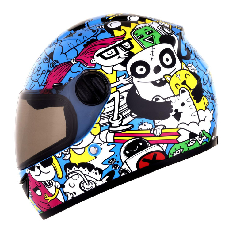 Casco Ghira Gh-Junior Azul Friends Cerrado Mica Humo