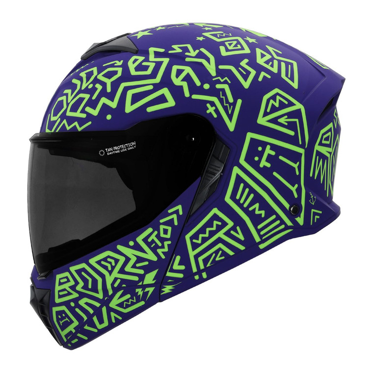 Casco Roda Booster Morado Mate Riddle Mica Humo Aba Svs