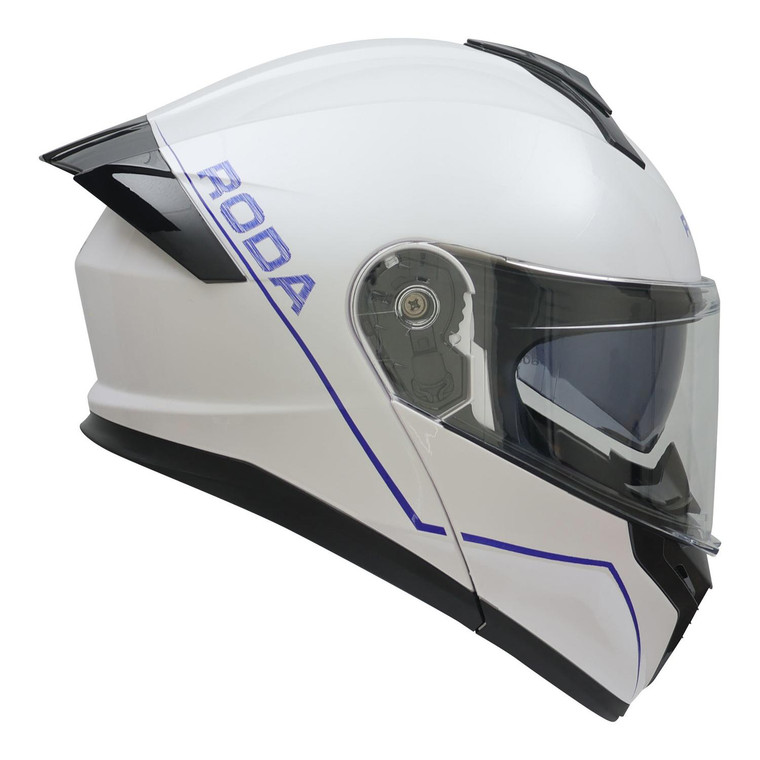 Casco Roda Force Blanco Azul Abatible Svs