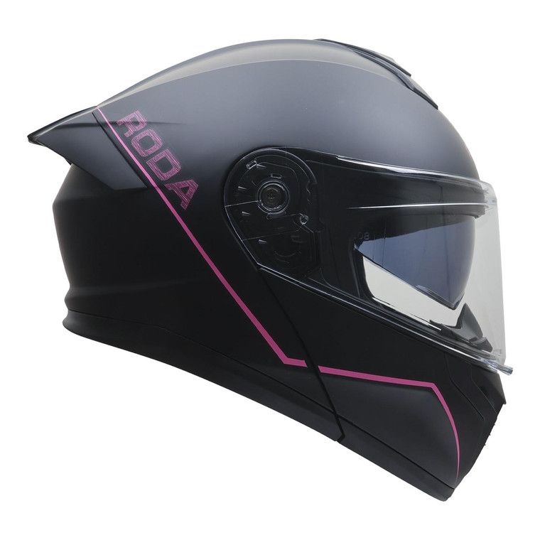 Casco Roda Force Negro Rosa Mate Abatible Svs