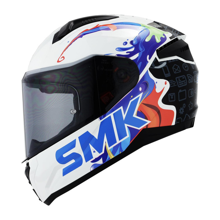 Casco Smk Bionic Youth Blanco Splash Gl154 Mica Humo Cerr
