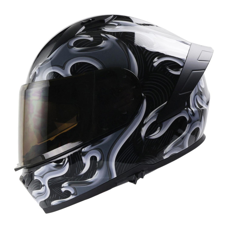 Casco Roda Drift Negro Chrome Cerrado Mica Humo Svs