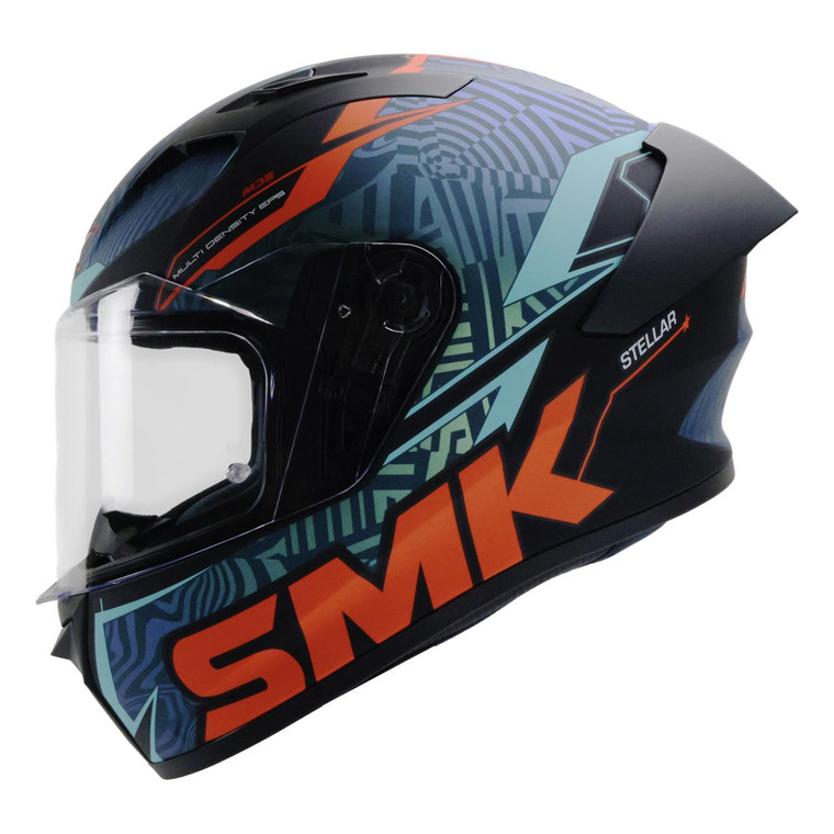 Casco Smk Stellar Sport Azul Mate Fury Ma257 Cerrado