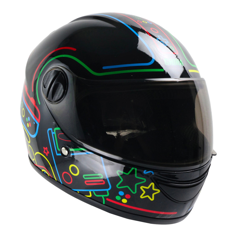 CASCO GHIRA GH-JUNIOR NEGRO PRESS START CERRADO MICA HUMO
