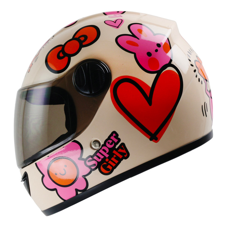 CASCO GHIRA GH-JUNIOR ROSA SUPER GIRLY CERRADO MICA HUMO