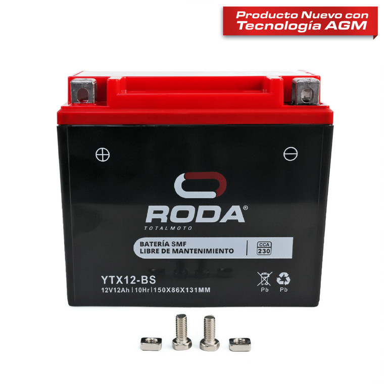 ACUMULADOR SELLADO SMF (YTX12-BS) RODA 12V 12A