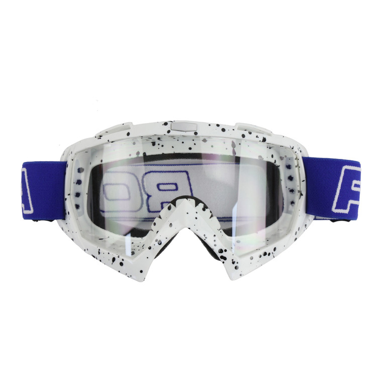 GOGGLE BLANCO PUNTOS NEGROS CON VISOR CLARO MOD ACTIVE RODA