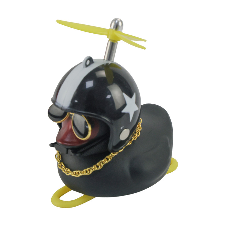PATO DECORATIVO NEGRO CON CASCO MODELO 7