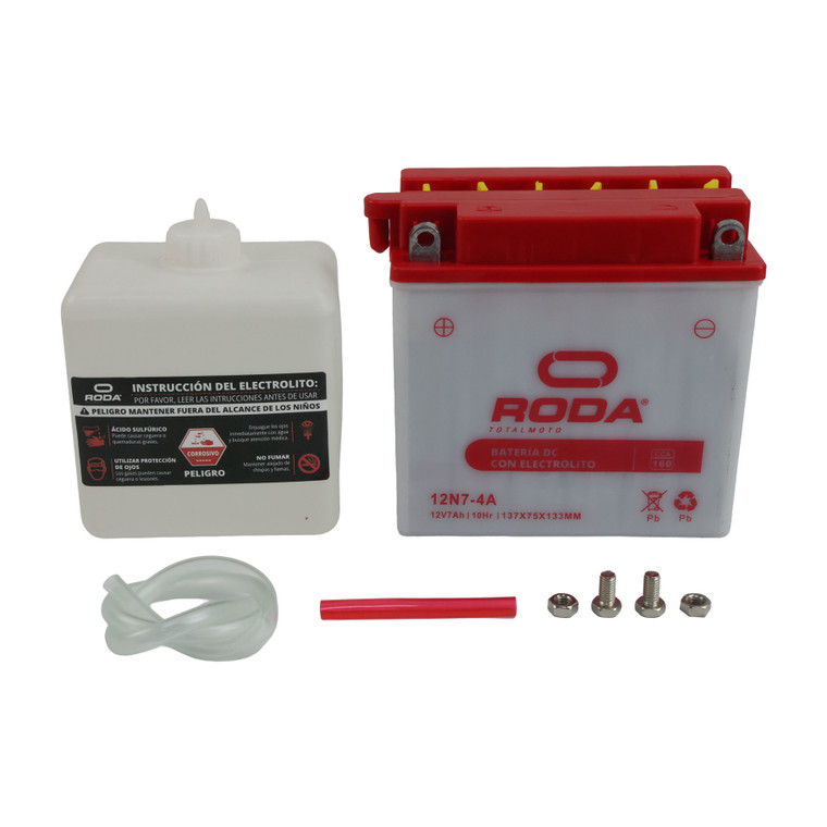 ACUMULADOR DC C/ELECTROLITO (12N7-4A) RODA 12V 7A