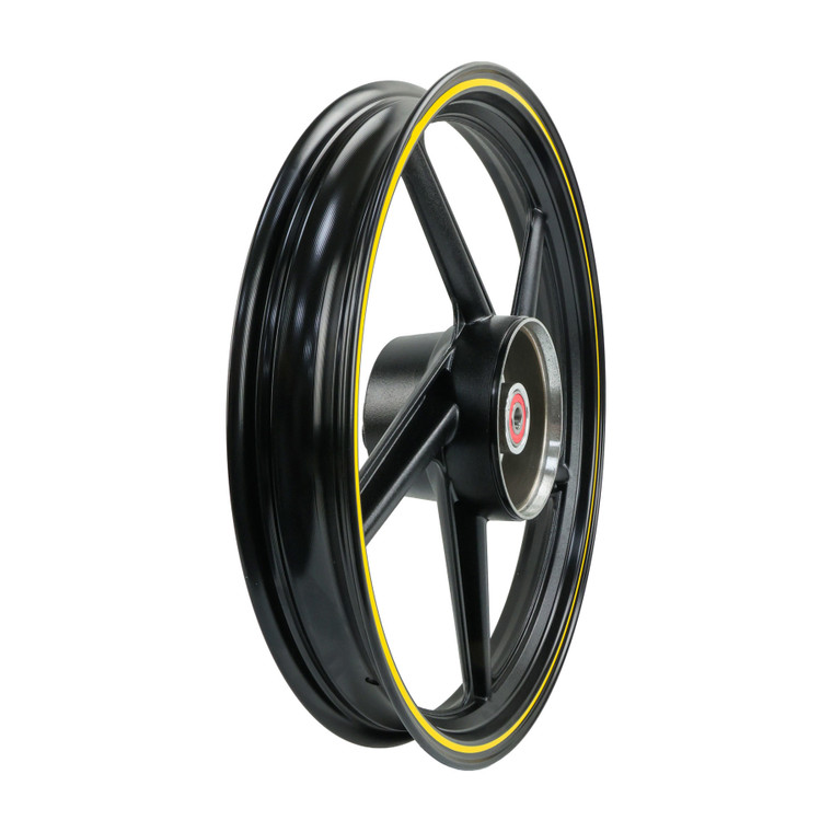 RIN TRASERO NEGRO FILO AMARILLO ITALIKA FT 150 GTS (23-25)