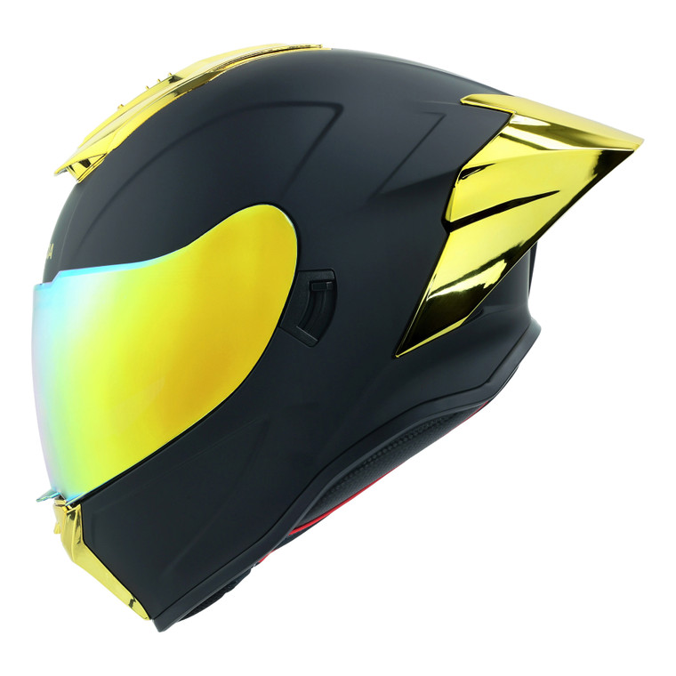 CASCO RODA BEAST NEGRO MATE CERRADO MICA DORADA SVS
