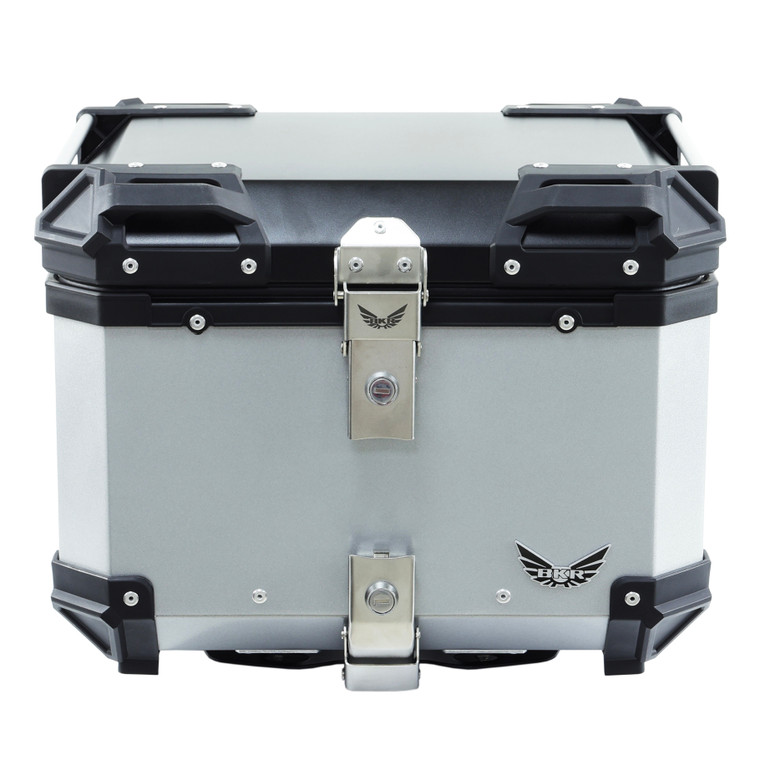 CAJA TRASERA PLATEADA 45 LITROS ALUMINIO BKR