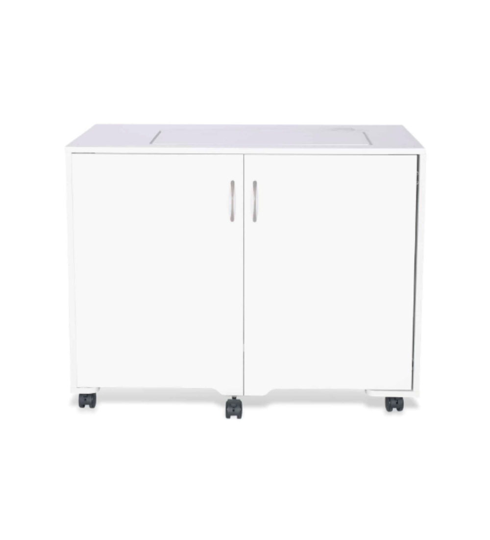 Arrow Mod Squad Sewing Cabinet and Table with Machine Lift, White