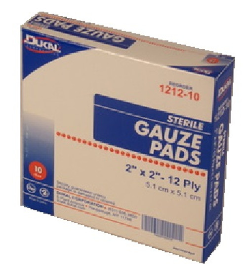 Gauze Pads 2" x 2" STERILE - 10 Count Box