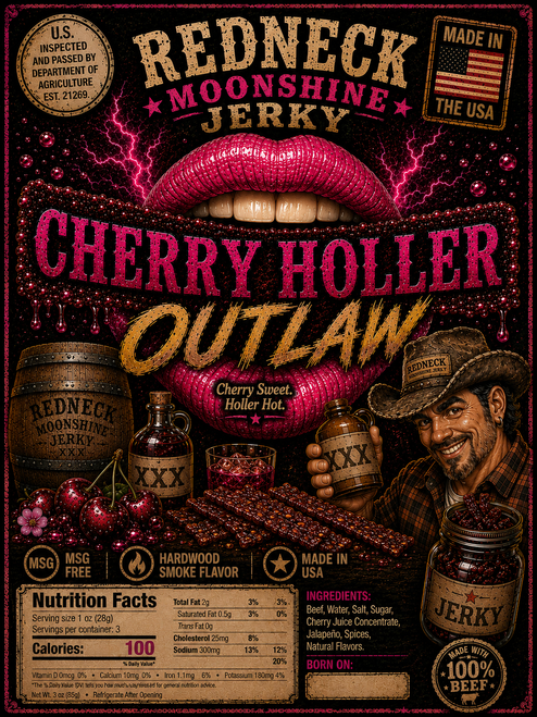 * cherry holler outlaw jerky
* cherry jalapeño jerky
* sweet heat beef jerky
* cherry glazed jerky
* outlaw beef jerky
* smoky cherry jerky
* spicy cherry jerky
* jalapeño beef jerky
* handcrafted beef jerky
* artisan jerky snacks
* gourmet meat snacks
* smoky sweet jerky
* cherry pepper jerky
* hardwood smoked jerky
* premium beef jerky
* small batch jerky
* protein meat snacks
* spicy smoked beef jerky
* country style jerky
* wild west jerky flavor
* Redneck Moonshine Jerky
* cherry smokehouse jerky
* sweet and spicy jerky
* southern style beef jerky
* bold flavored jerky