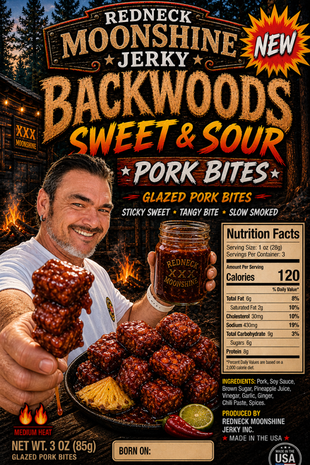 Sweet & Sour Pork Bites deliver the perfect balance of tangy sweetness and savory smokehouse flavor in every bite. These tender pork bites are glazed in a rich sweet-and-sour sauce that combines pineapple notes, brown sugar sweetness, and a zesty vinegar kick layered over naturally smoked pork for a bold flavor experience that’s both sweet and addictive.

Each bite delivers juicy pork texture with a sticky caramelized glaze and just enough tang to keep you coming back for more. Packed with bold flavor and protein, Sweet & Sour Pork Bites bring classic takeout-inspired flavor straight to the smokehouse with a rugged Southern twist.