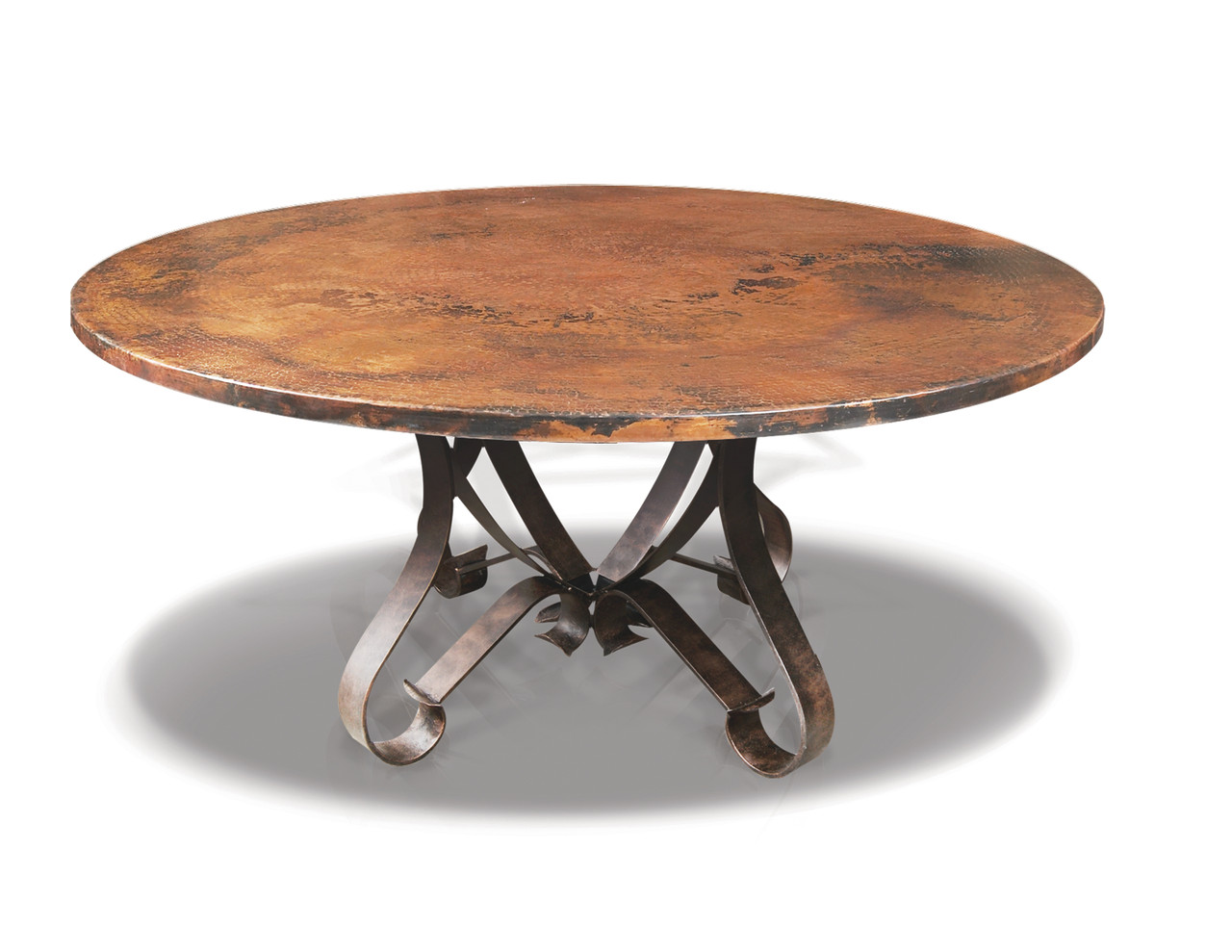 60 round copper top dining table