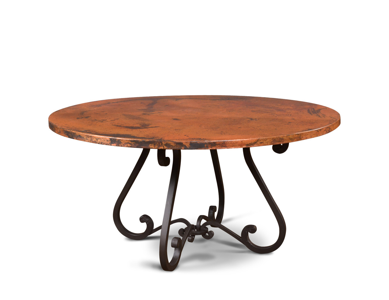 60 round copper top dining table