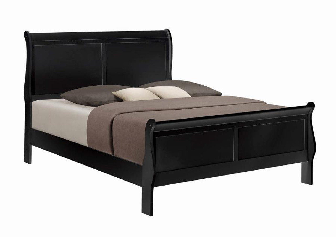 Louis Philippe King Size Bed – Black