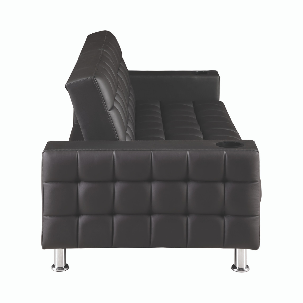 The Pacheco Brown Faux Leather Sofa Bed available at Furniture Express