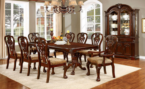 The Medieve Traditional 9 Pc. Dining Room Tables Set (2AC+