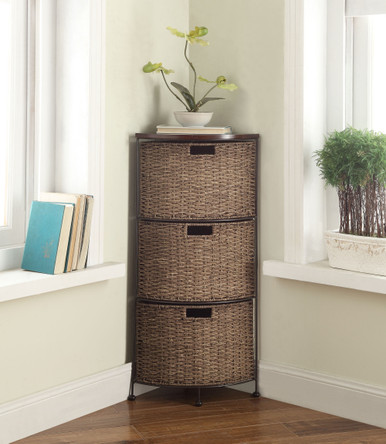 The Farmington 3 Tier Corner Maize Weave Drawer at Furniture
