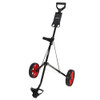 Caddymatic i-Trac 2 Wheel Folding Golf Pull Push Trolley Black/Red