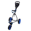 Caddymatic Junior Golf Trolley 3 Wheel Folding Trolley for Kids, Black/Blue