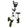 Caddymatic Golf X-TREME 3 Wheel Push/Pull Golf Trolley with Seat White/Green