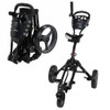 Caddymatic Golf 360° SwivelEase 3 Wheel Folding Golf Trolley Black