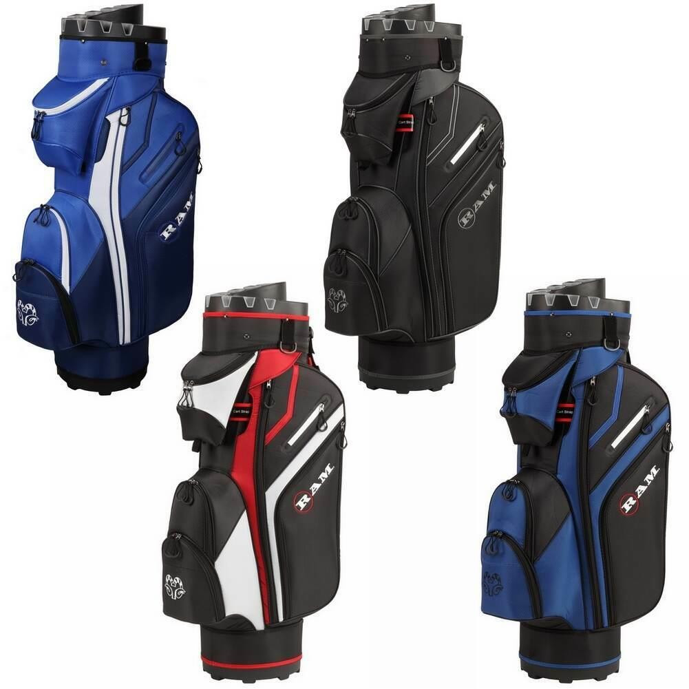 Ram Golf Premium Trolley Bag with 14 Way Molded Organiser Divider Top