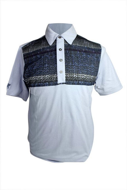 Ashworth Mens Patterned Block Print Polo