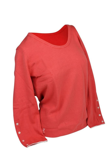 Ashworth Ladies Round Neck Sweater Buttoned Sleeves Ashworth Ladies Round Neck Sweater Buttoned Sleeves