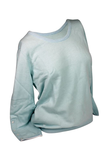 Ashworth Ladies Round Neck Sweater Buttoned Sleeves Ashworth Ladies Round Neck Sweater Buttoned Sleeves