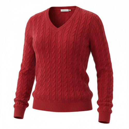 Ashworth Ladies Solid Cable Sweater