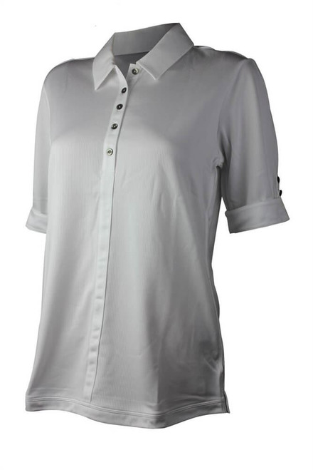 Adidas Womens AdiPure Button Cuff Polo Adidas Womens AdiPure Button Cuff Polo