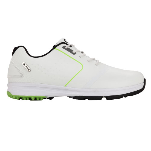 Ram Golf Player Waterproof Mens Golf Shoes - White / Green Ram Golf Player Waterproof Mens Golf Shoes - White / Green