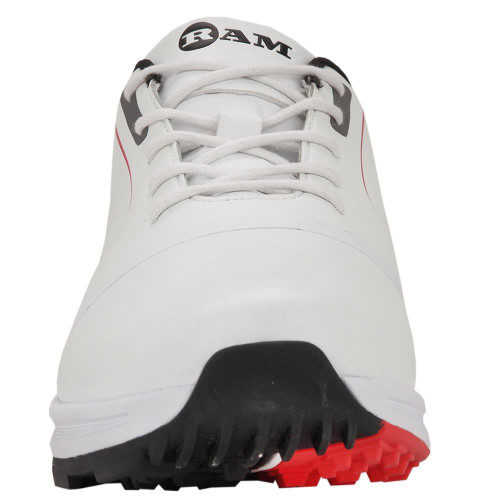 Ram Golf Player Waterproof Mens Golf Shoes - White / Red Ram Golf Player Waterproof Mens Golf Shoes - White / Red