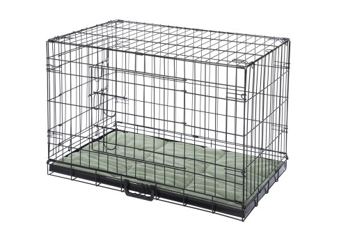 Confidence Pet Dog Folding 2 Door Crate Puppy Carrier Training Cage With Bed M