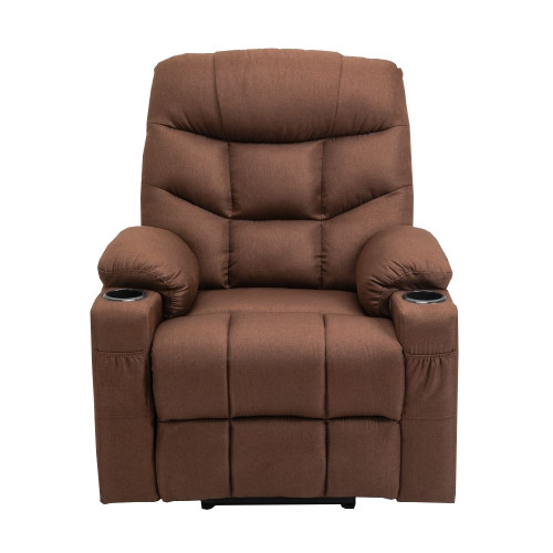 Homegear Fabric Power Lift Electric Recliner Chair w/ Massage, Brown Homegear Fabric Power Lift Electric Recliner Chair w/ Massage, Brown