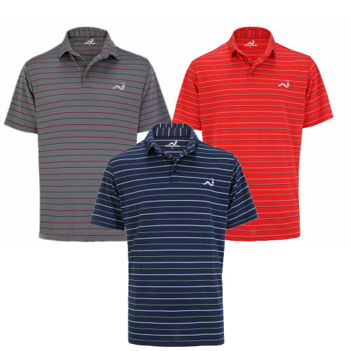 Woodworm Golf Clothes Select Stripe Mens Polo Shirts 3 Pack