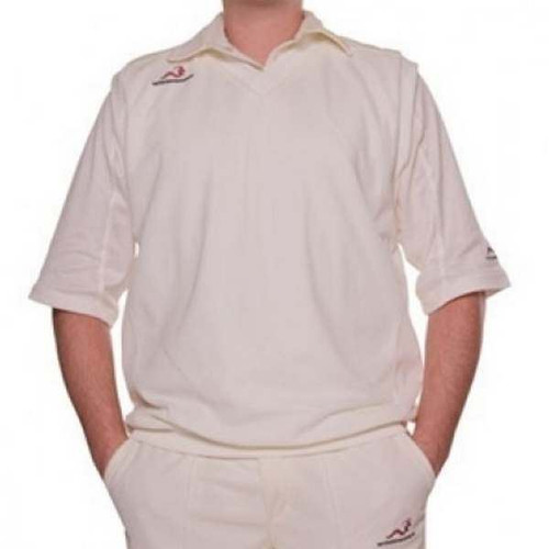 Woodworm Cricket Short Sleeve Men's Sweater White Woodworm Cricket Short Sleeve Men's Sweater White