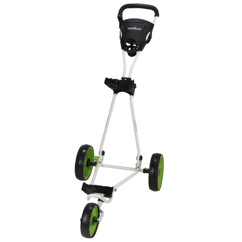 Caddymatic Golf Continental 3 Wheel Folding Golf Push/Pull Trolley White/Green Caddymatic Golf Continental 3 Wheel Folding Golf Push/Pull Trolley White/Green
