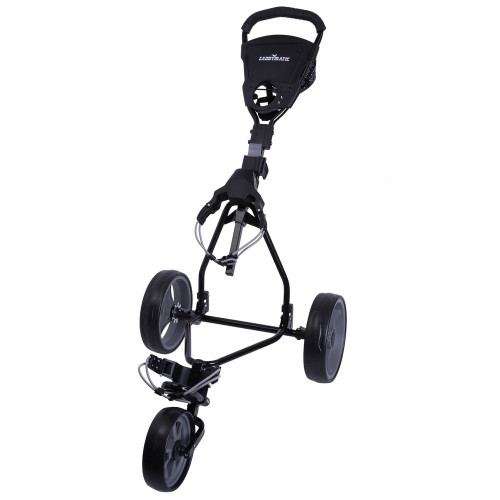 Caddymatic Junior Golf Trolley 3 Wheel Folding Trolley for Kids, Black/Grey