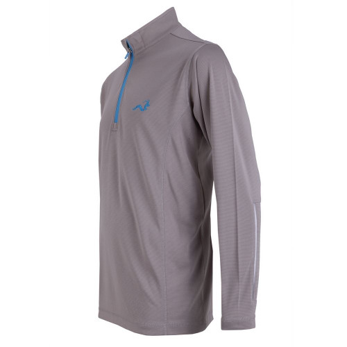 Woodworm Golf Mens 1/4 Zip Pullover Sweater Jumper, Grey/Sky Blue Woodworm Golf Mens 1/4 Zip Pullover Sweater Jumper, Grey/Sky Blue
