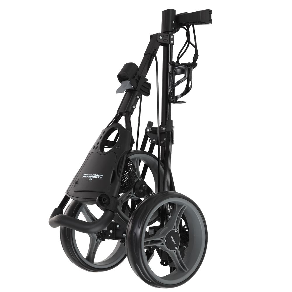 Caddymatic Golf X-TREME 3 Wheel Push/Pull Golf Trolley with Seat Black - The  Sports HQ