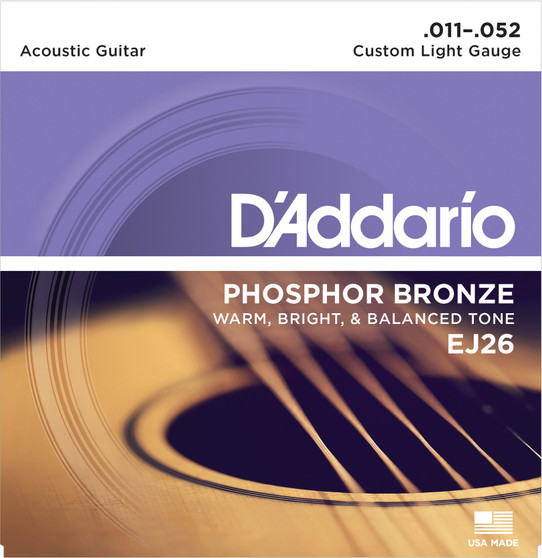 DADDARIO EJ26 PHOSPHOR BRONZE ACOUSTIC STRING SET