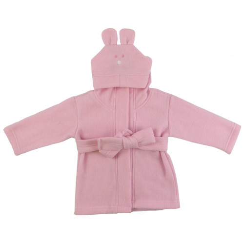 Bambini Infant Wear Pink Fleece Robe with rabbit Ears